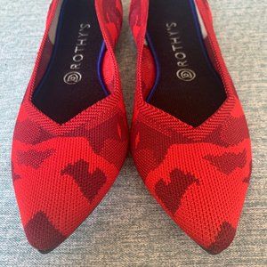 Rothy's Red Camo Pointed Flats Size 10 (Retired)